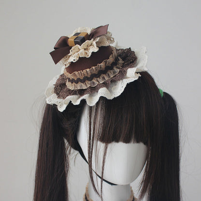 Cream Accessory Chocolate Hat Mini Hair