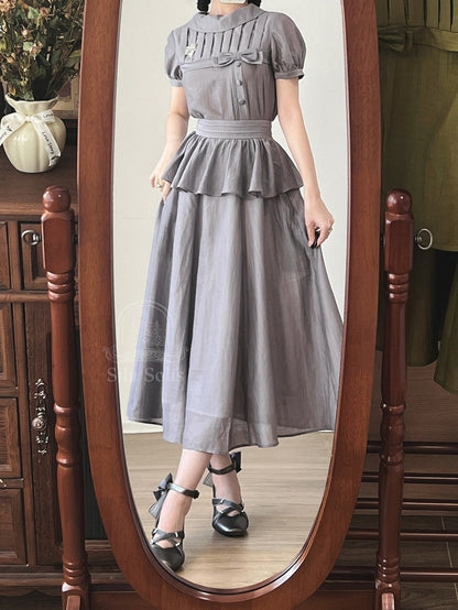 Elegant Green Summer Co-ord with Bow and Ruffled Details - Forest Wardrobe