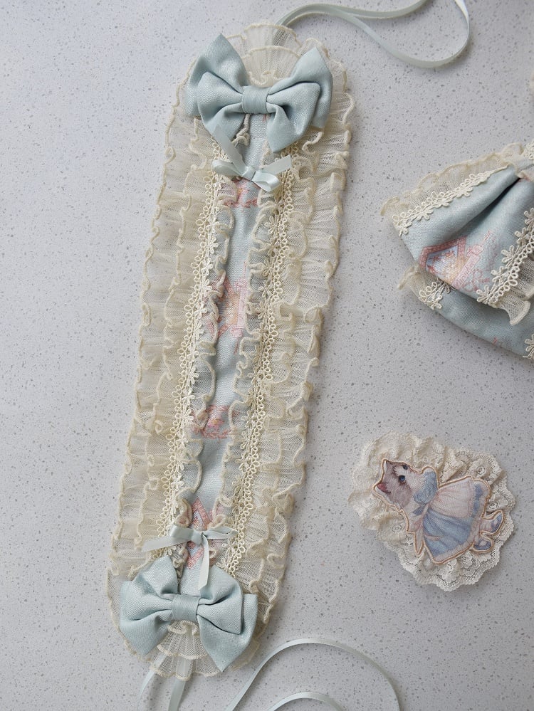 / Beige Blue Pink Hairband Mint