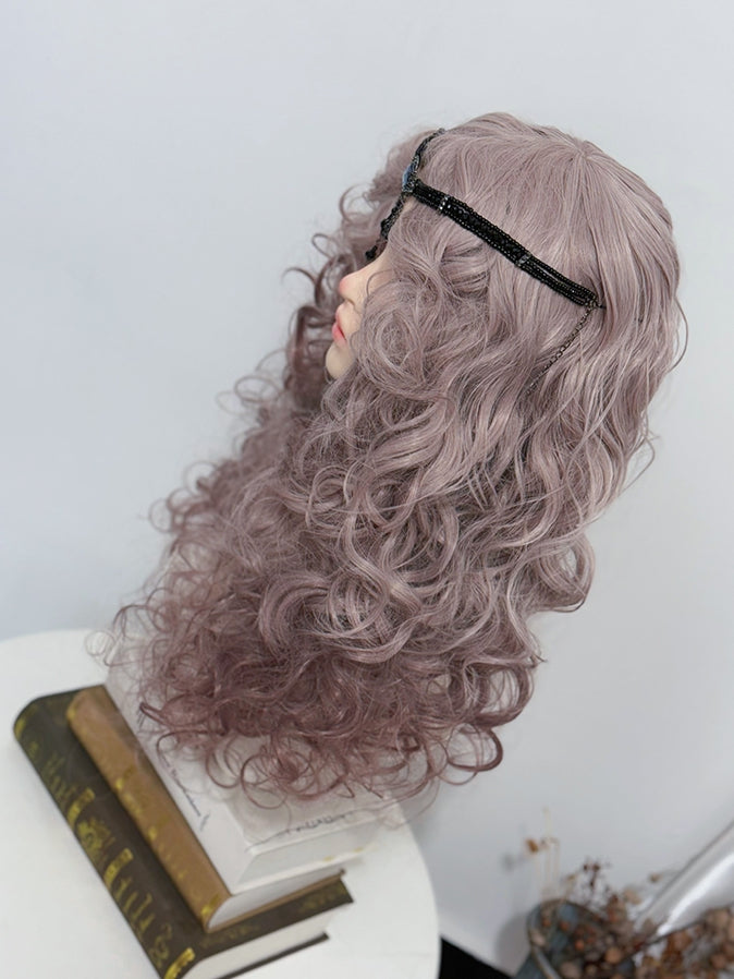 ウィッグ ウェーブ 48CM パープル 長さ ダスティ