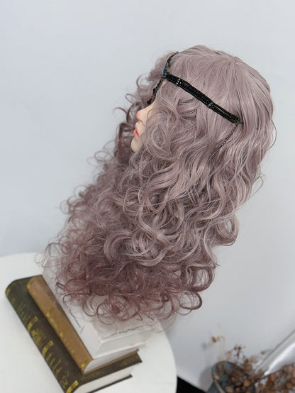 ウィッグ ウェーブ 48CM パープル 長さ ダスティ
