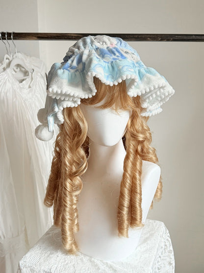 9 Color Options Sweet Lolita Baby Hat with Pompom Bow Accent