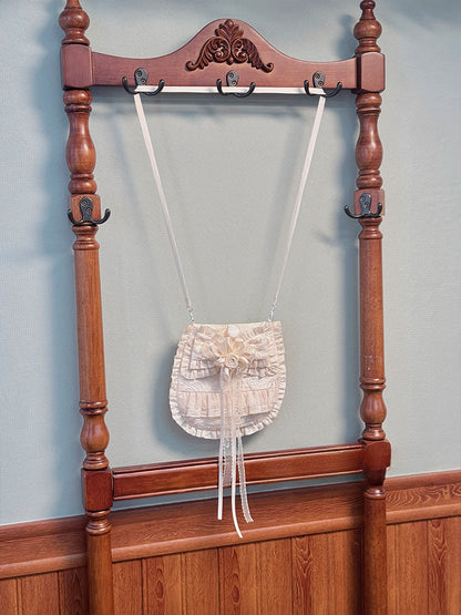 クロスボディパープルバッグベージュレッド/ブラック