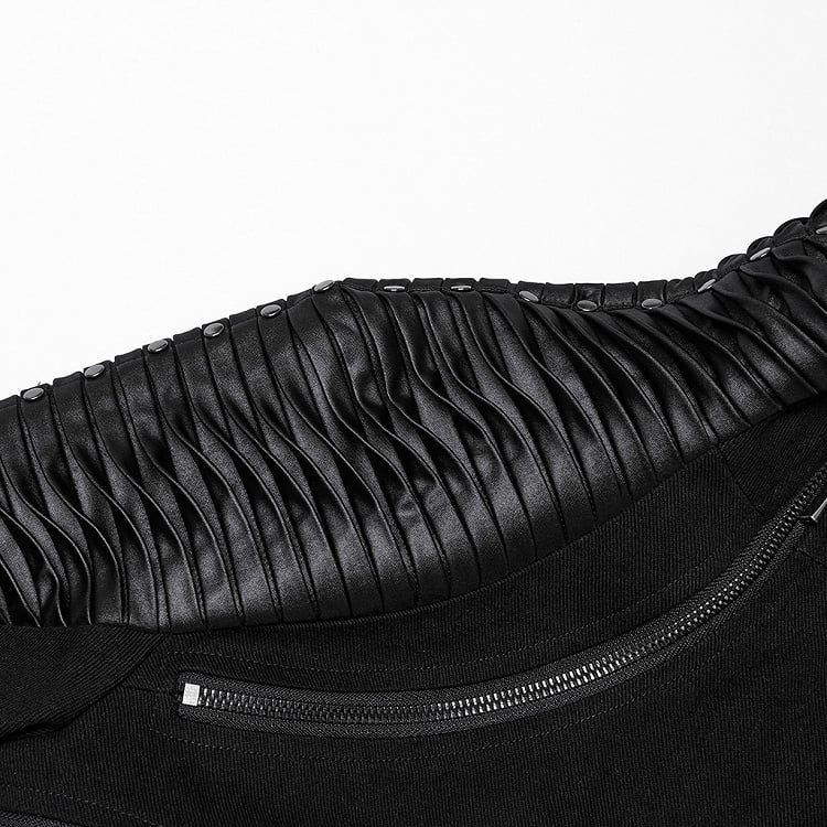 Black Punk Ultra Short Motorcycle Jacket