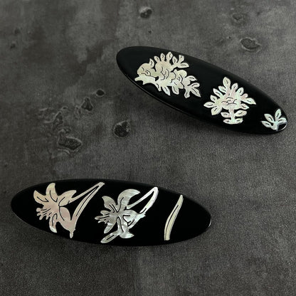 Style Black Floral Cheongsam Hairclip