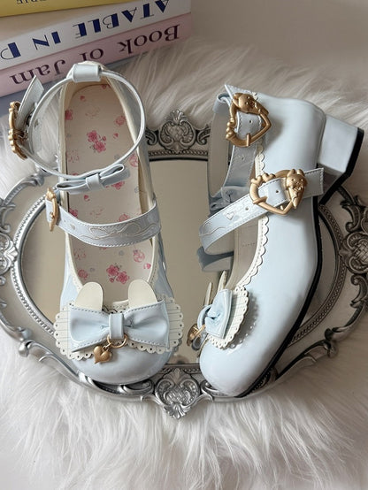 Blue - Janes Scalloped Light Design Themed Bunny Snap Edge Mary Sweet Heart Lolita