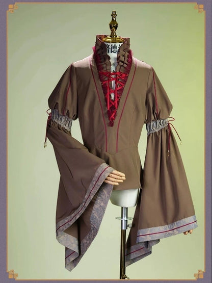 Classic Brown Bell-Sleeve Lolita Blouse - Neoludwig