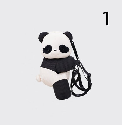 White Bag Plus Size Backpack/Crossbody Panda Black Kawaii