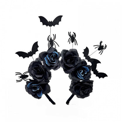 Accents Black Design Blue Rosette Gothic Spider with and KC Bat