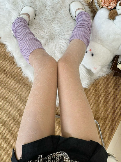 Tights Black/White Pattern Floral