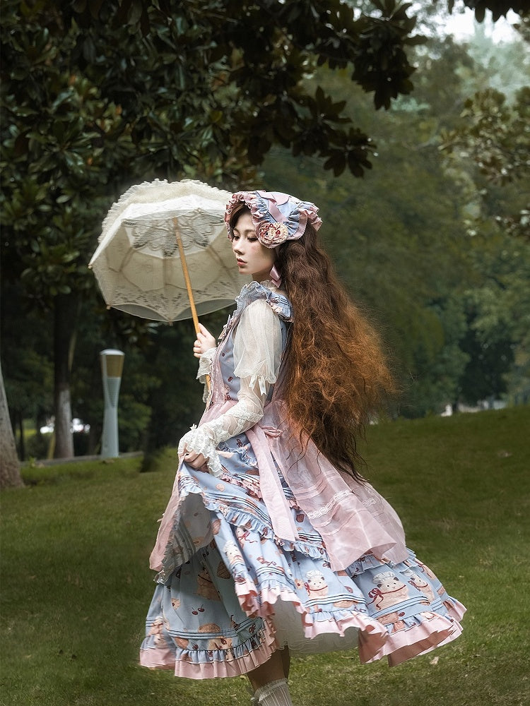 Pink Bowknots Sweet with Lolita Apron
