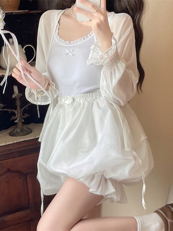 Puffy Organdy Bloomers Lolita White