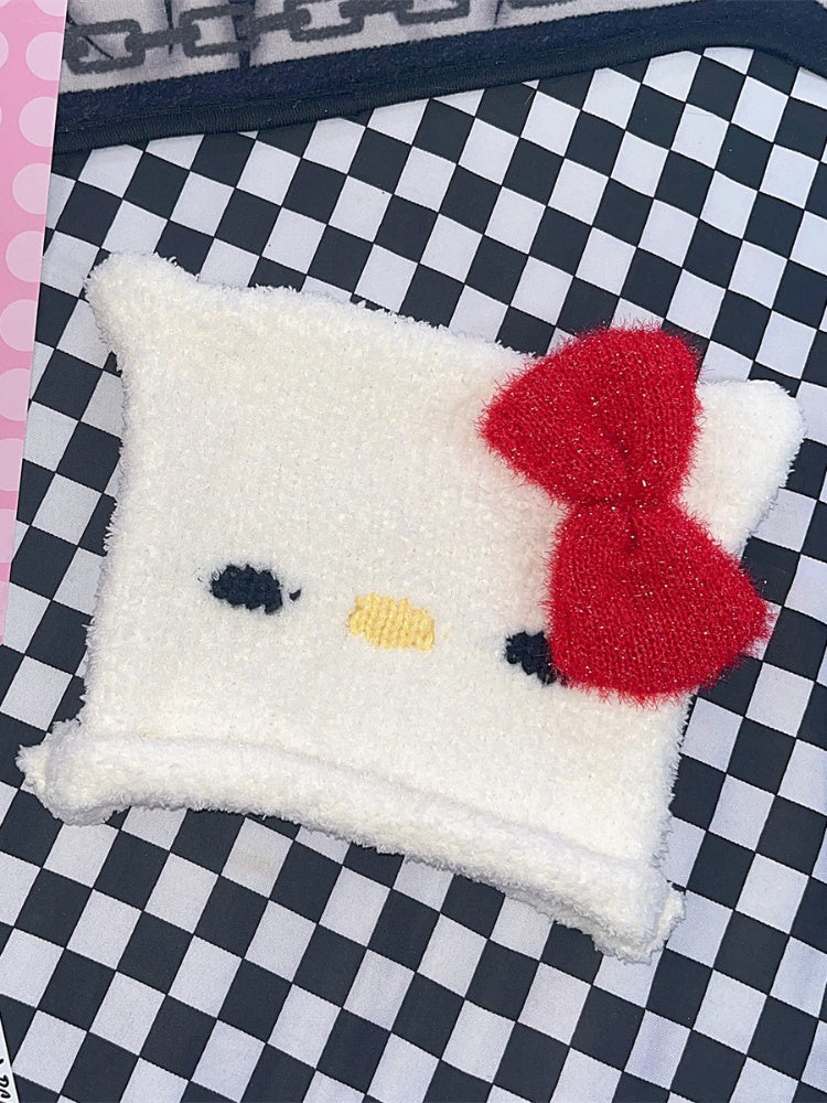 Bowknot Y2K Gestrickte Kätzchenmütze