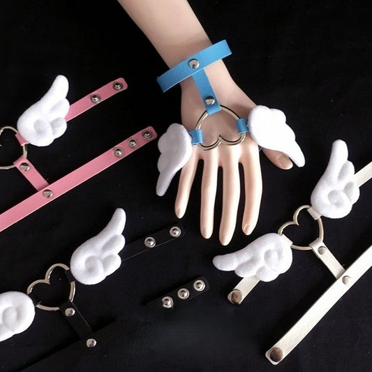 with Bracelet Decorated Buckle Wings Colors 4 PU