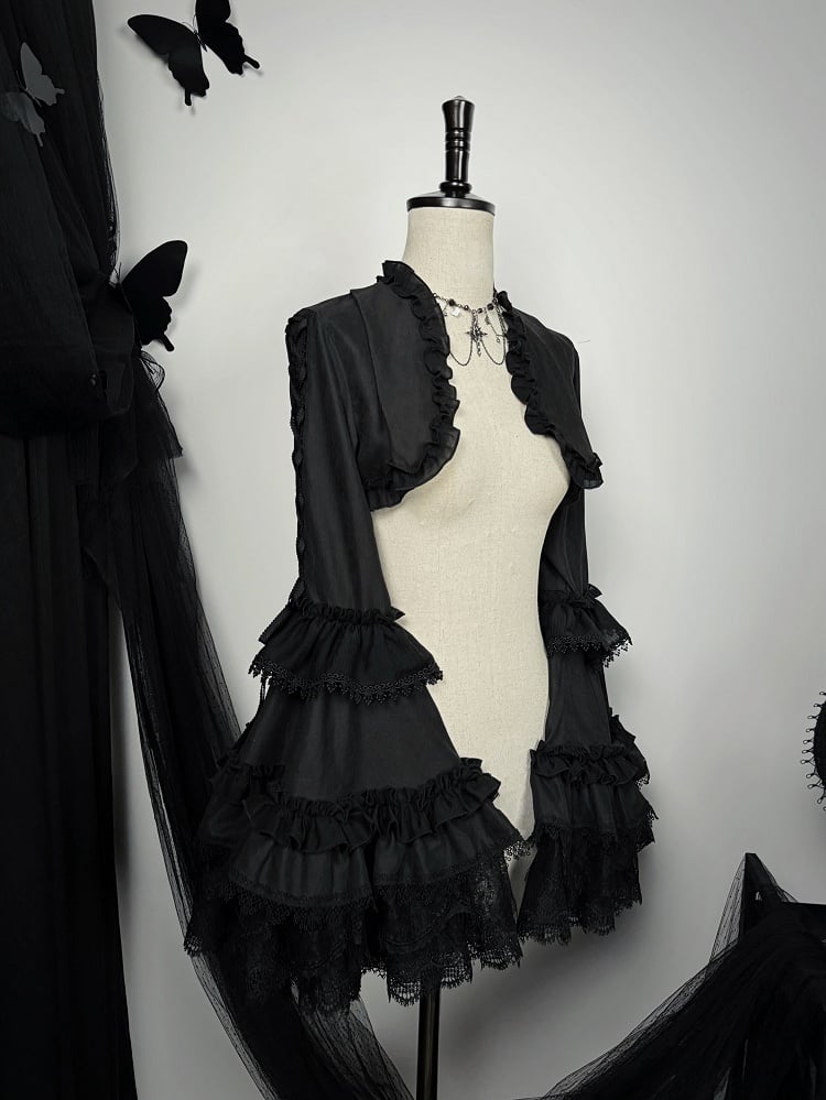 Bell Sleeves Bolero Lolita Layered Black Gothic