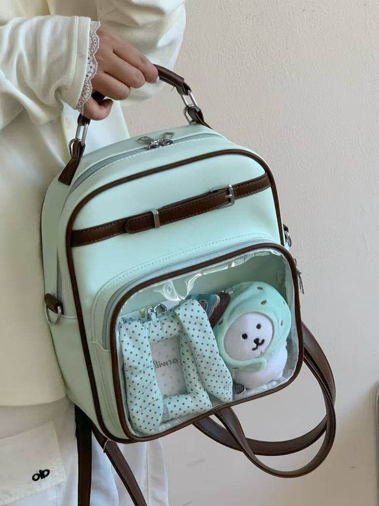 Backpacks Otaku Style Colorblocked Shoulder Bag with Doll Decoration - Lily Candy