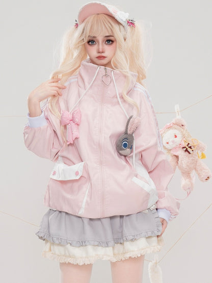 Grey Bowknot Details Tiered Skirt Lace Trim