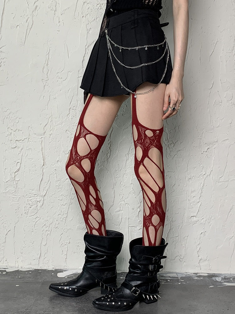 Design Y2K Red/Black Tights Cut-out