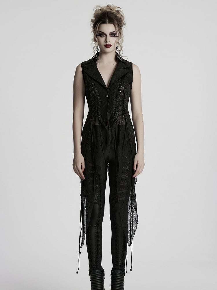 Vest Dark Asymmetric Alien Black Goth