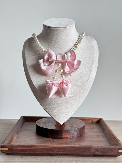 Dot Necklace Sweet Pearl (Blue/Pink/Red) Lolita Polka