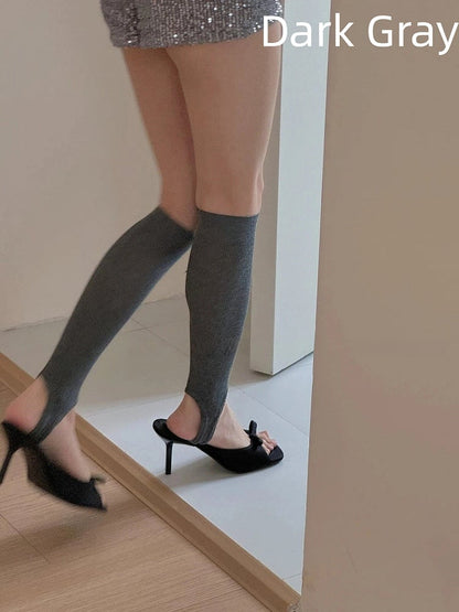 Ribbed Foot-Loop Leg Warmers in 5 Colors