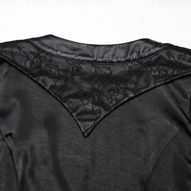 Asymmetric Goth Black Lapel Kimono