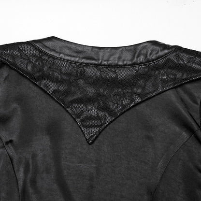 Asymmetric Goth Black Lapel Kimono