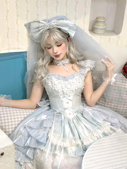 Lolita Veil 6 – Head Color with Bow Hime Large Options