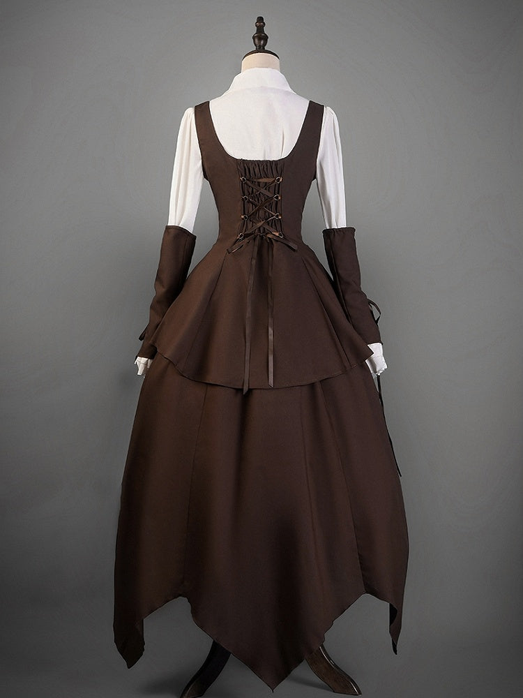 Brown Steampunk Lolita Under Bust Gothic Waistcoat