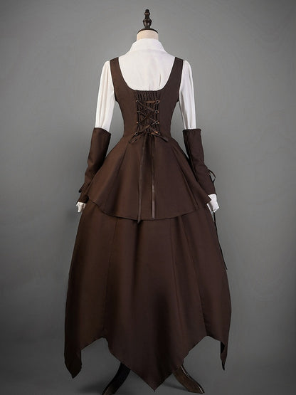 Brown Steampunk Lolita Under Bust Gothic Waistcoat