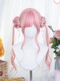 Wigs Wavy With 80-85cm Long Pink Bangs