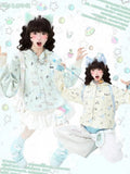 Closure Apricot/Green Zipper with Kawaii Daily Hoodie Jacket