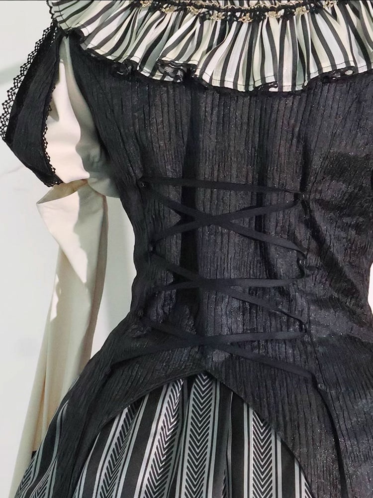Komplettes Lolita Circus Ärmel Set in Schwarz – Vibes Sweet und Puff White