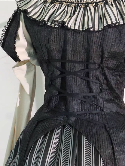 Komplettes Lolita Circus Ärmel Set in Schwarz – Vibes Sweet und Puff White