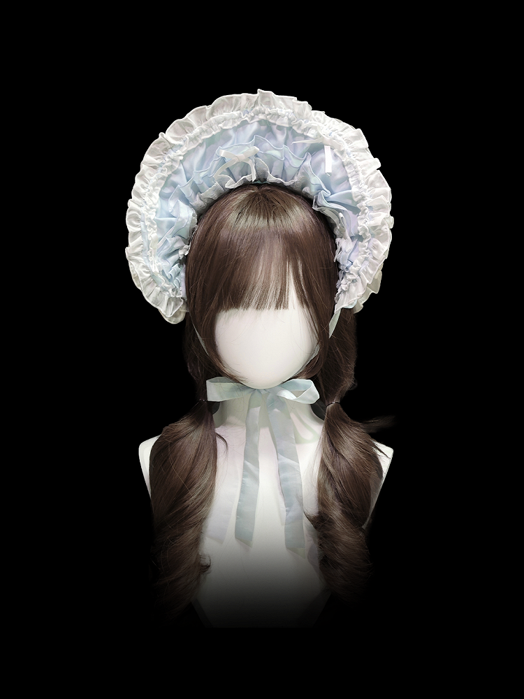 Lolita / Haube Blau Beige Lila