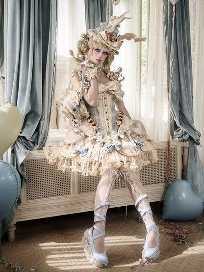 Cherry Mousse Corset with Detachable Straps & Bow - Blood Supply