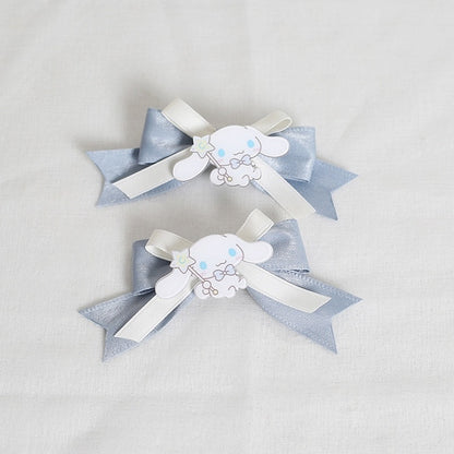 Pair Decorative Bowknot Puppy A Sweet Of Hairclips