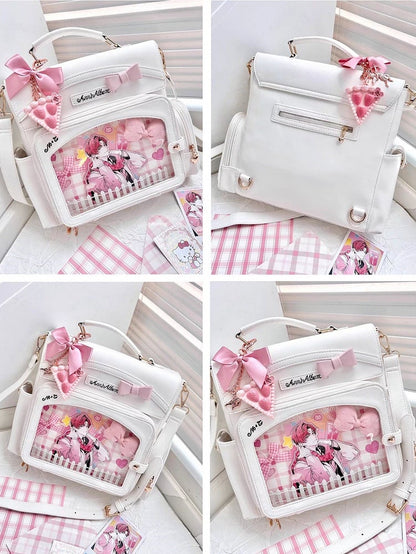 With And Detail Display Transparent Ita Bow Bag Window 2-Way White