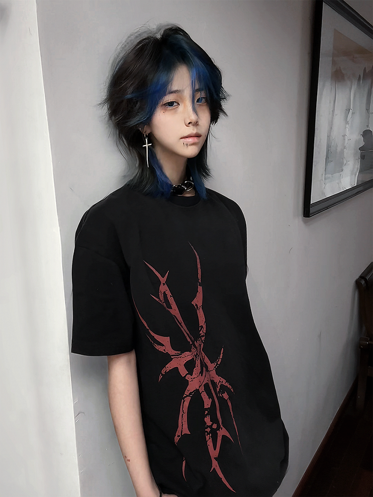 Washed Ghostly Hand T-Shirt with Regular/Fade Black Print