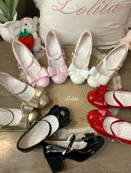 Janes White Mary Snap Mid-heel Sweet Lolita with Fastener