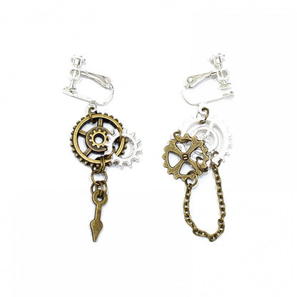 Gear Decorated Punk Chain Earrings