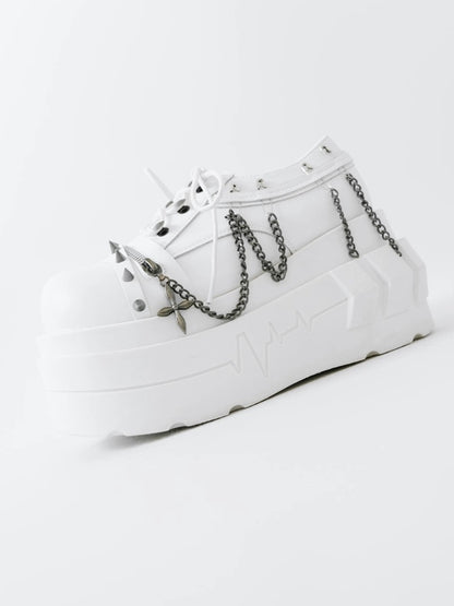 in Shoes Chain with White Punk Goth Charm Detachable Platform