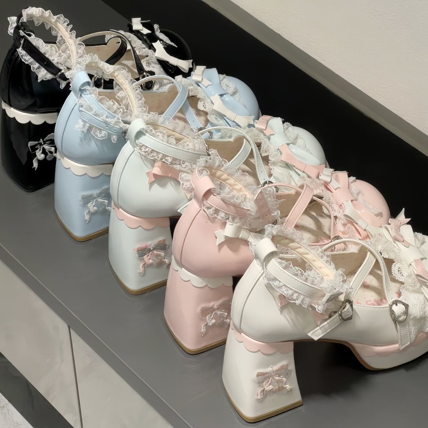 Lolita Bow Round-Toe Platform Heels – Sweet Kawaii Style Up to EU 42