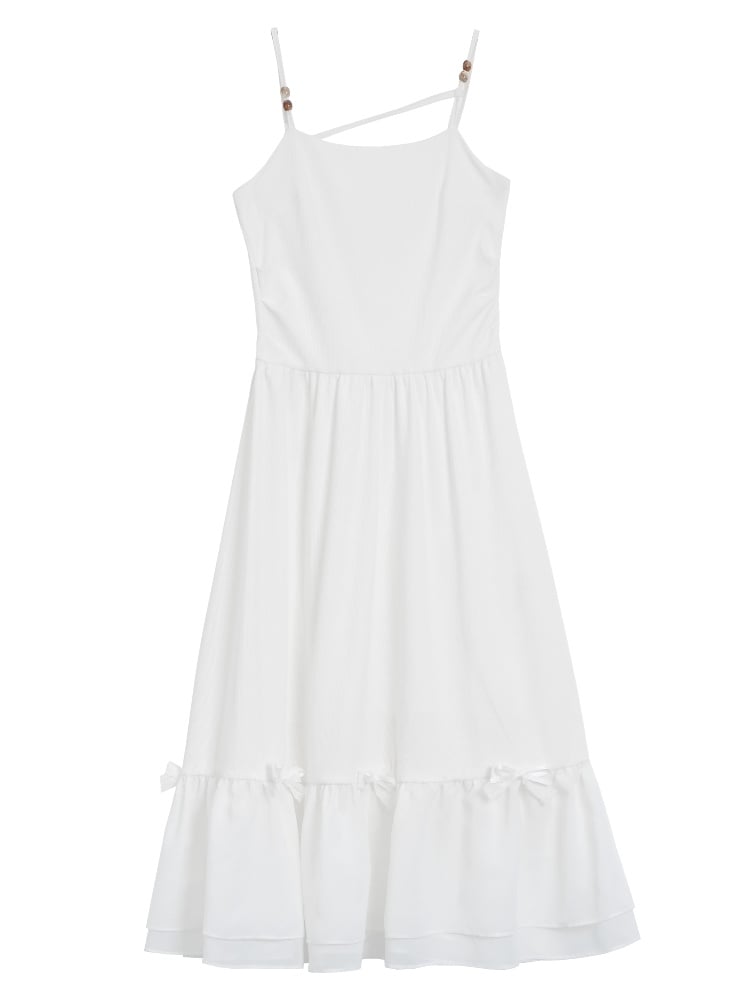 Weißes Unterkleid mit Schleifendetails, kurze/lange Version