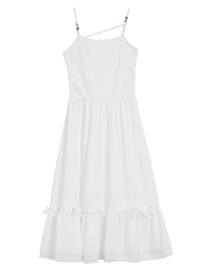 Weißes Unterkleid mit Schleifendetails, kurze/lange Version