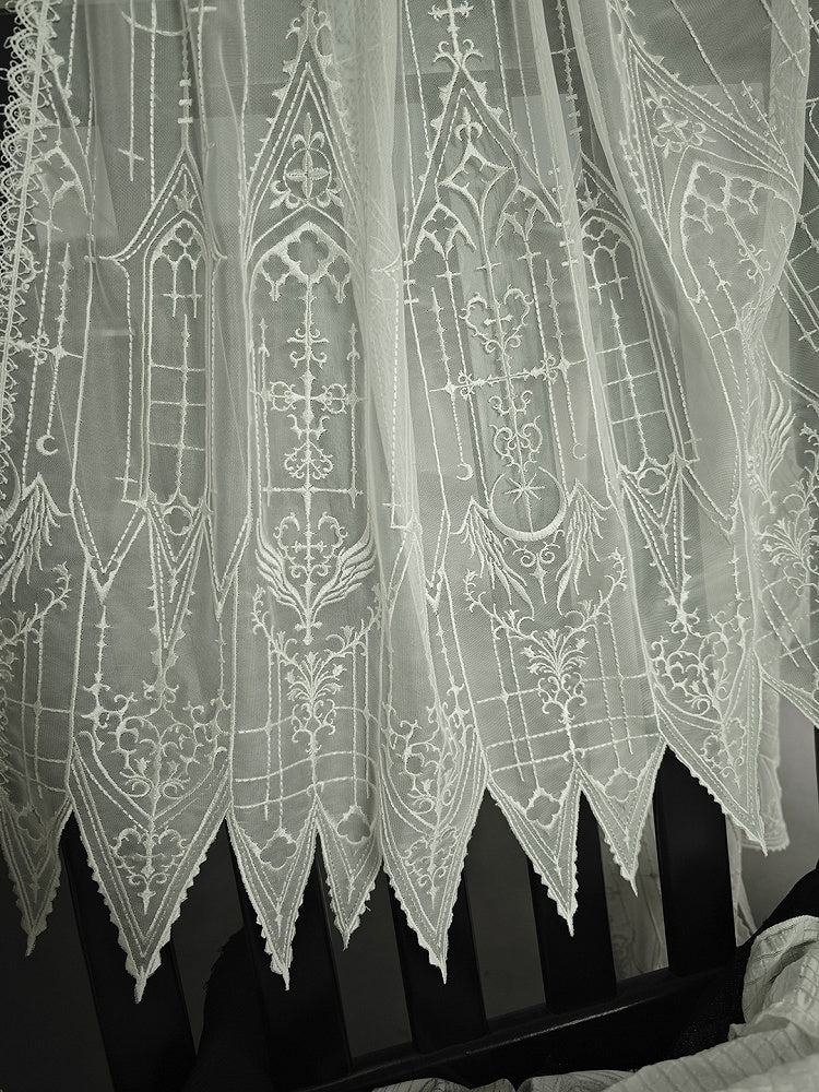 White / Black Embroidery Details Maid Lolita Apron