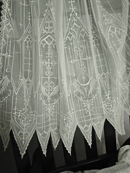 White / Black Embroidery Details Maid Lolita Apron