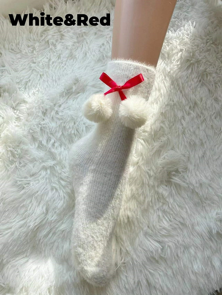 リボンポンポン ロリータ カーフ/アンクルソックス