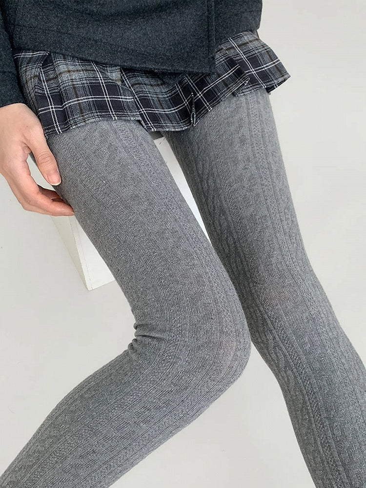 Colors） Ribbed Tights Opaque （4 Knit