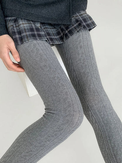 Colors） Ribbed Tights Opaque （4 Knit
